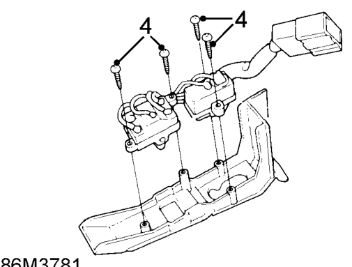 Window master switch – Remove cable strap securing switch harness.