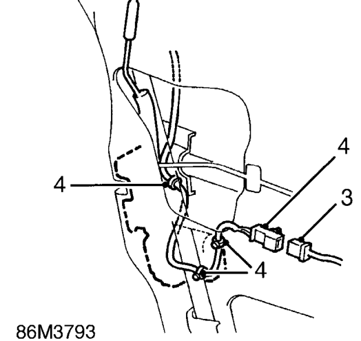 Front door lock switch – Release plastic sheet from rear of door.