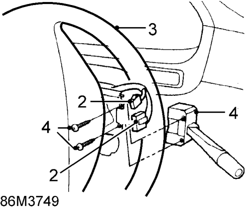 Lighting switch – Remove 3 screws, then carefully separate and remove upper and lower sections of column nac
