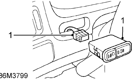 Rear fog lamp switch – Service repair no - 86.65.65
