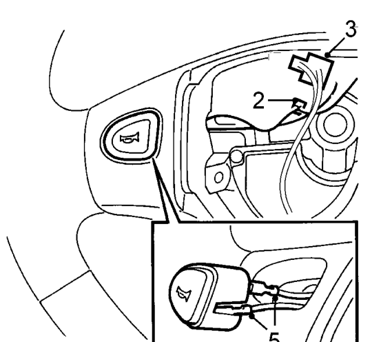 Horn push switch – Remove drivers airbag module. See RESTRAINT SYSTEMS, Repairs.