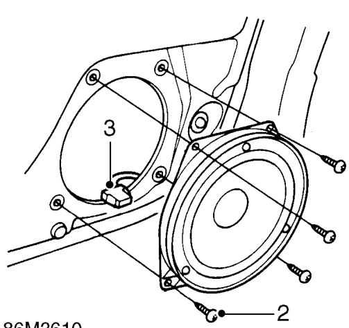 Radio speaker - front – Remove front door trim casing. See BODY, Doors.