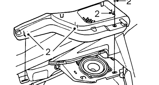 Radio speaker - rear - 5 door – Release support straps and remove rear parcel shelf.