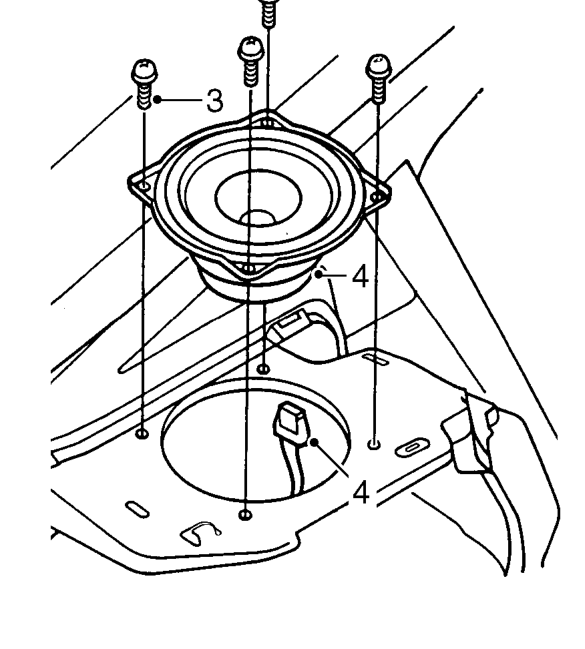 Radio speaker - rear - 5 door – Remove screw, release 3 clips and remove parcel tray support.