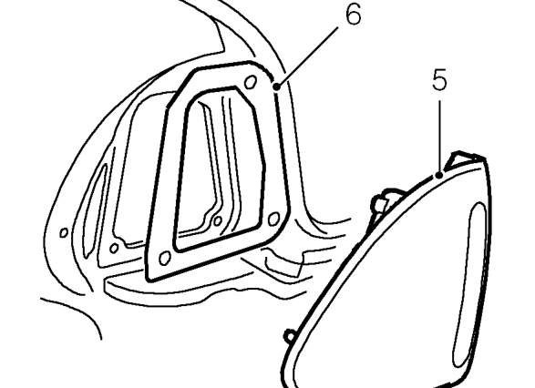 Tail lamp - 4 door – Remove 3 nuts securing lamp.