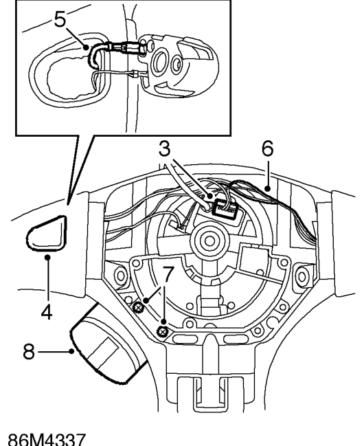 Remote i.c.e. controls – Remove drivers airbag module. See RESTRAINT SYSTEMS, Repairs.