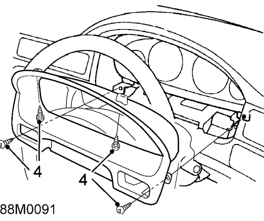 Instrument pack – Remove switch blank from instrument surround.