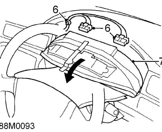 Instrument pack – Remove 3 screws and pull instrument pack from fascia for access to connections.