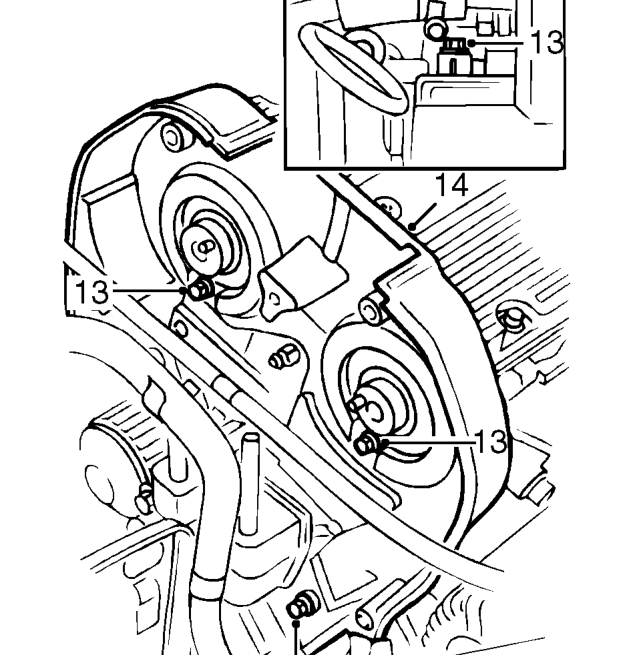 All engines – Remove 2 camshaft gears.
