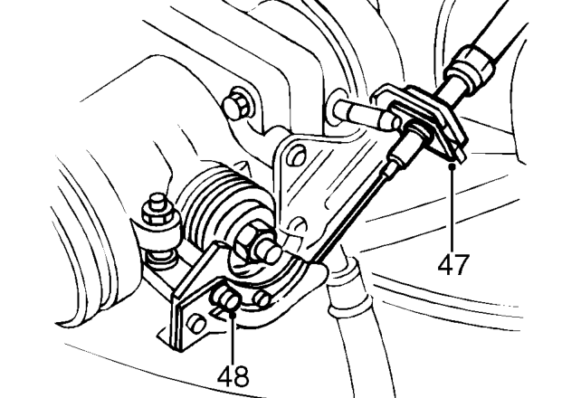 Release clip and disconnect purge hose from throttle housing.