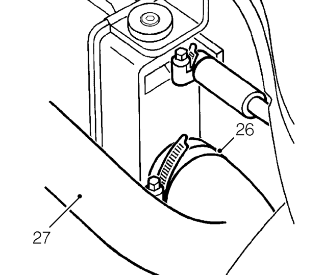 Loosen clip and disconnect radiator top hose from coolant outlet elbow.
