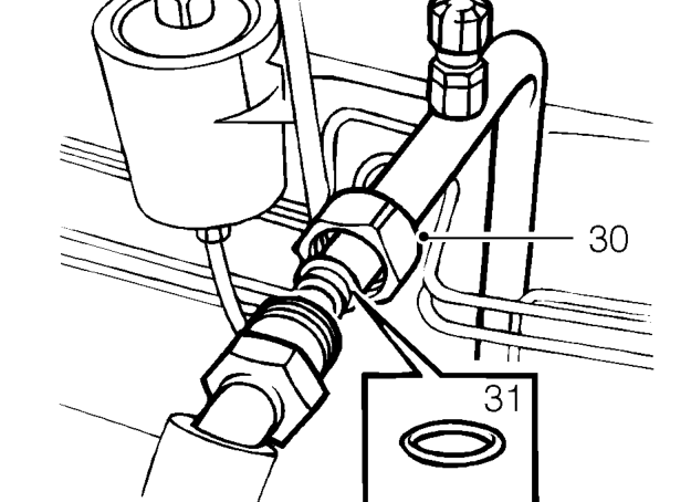 Remove and discard ’O’ ring from condenser pipe.