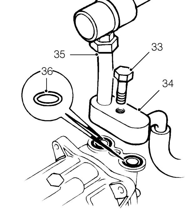 Remove bolt securing air conditioning pipe to bracket on gearbox.