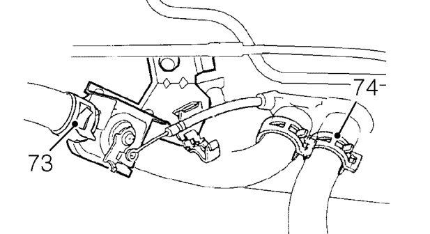Loosen clip and disconnect expansion tank hose from inlet manifold.