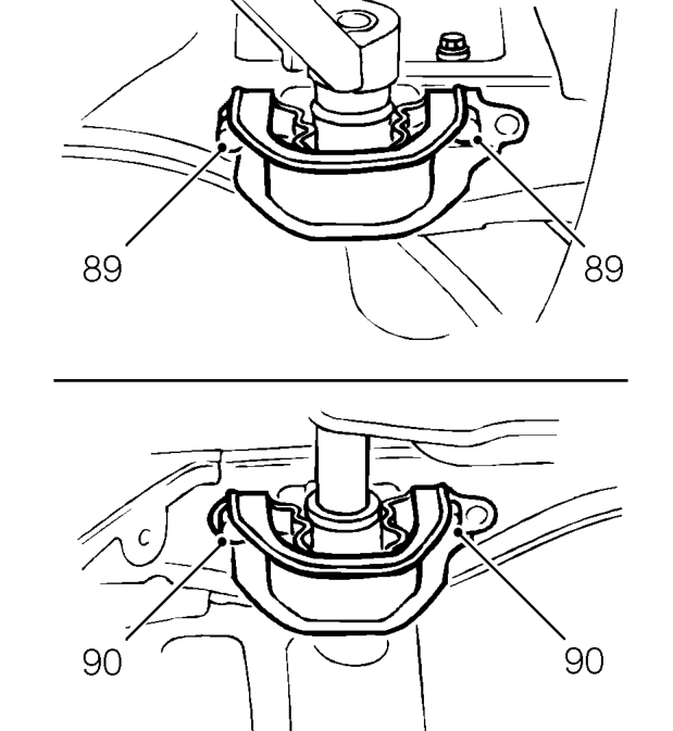 Connect a hoist to lifting bracket tool 18G 1598 and raise hoist to take weight of engine 