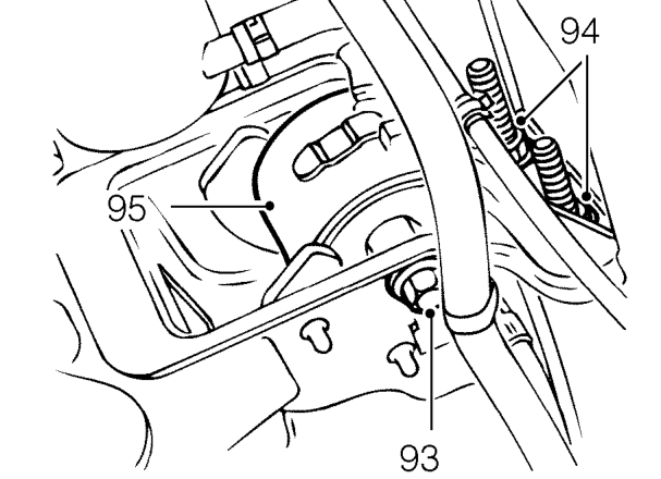 Remove 2 bolts securing mounting bracket to gearbox.