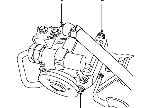 Dipstick tube – Remove PAS pump pulley bolts and remove pulley.