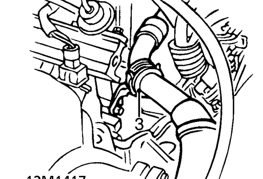 Camshaft timing belt - up to 97.5 my – Turn front wheels to LH lock.