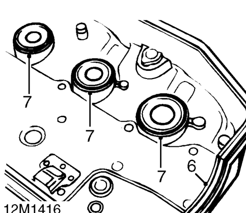 Camshaft cover gasket - up to 97.5 my – Remove 4 sealing washers from studs.