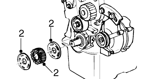 Crankshaft front oil seal – Remove camshaft timing belt. See this section.