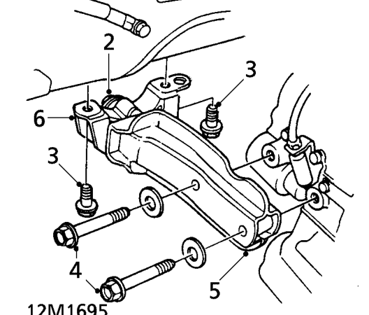 Engine rh front mounting – Remove underbelly panel. See BODY, Exterior fittings.