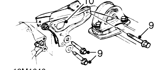 Remove bolt securing engine harness clip to rear mounting bracket.
