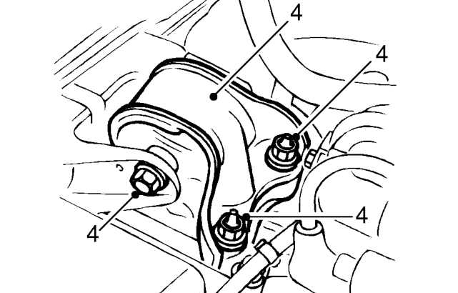 Engine rh mounting – Support gearbox on a jack.