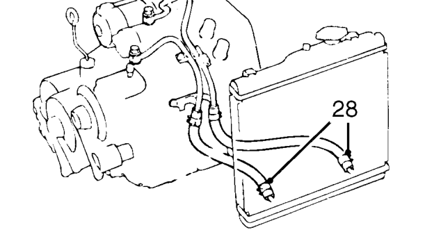 Disconnect top, bottom and heater hoses from engine.