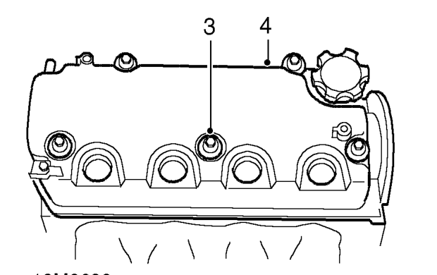 Camshaft cover gasket - 97.5 my on – Release clip and disconnect breather hose from camshaft cover.