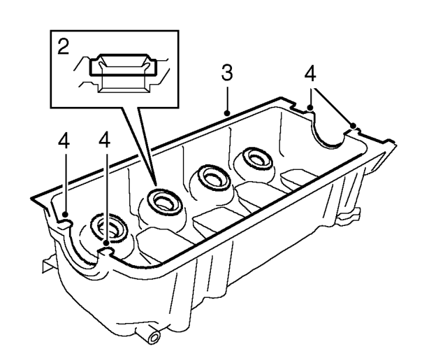 Camshaft cover gasket - 97.5 my on – Ensure faces of cylinder head and camshaft cover are clean.