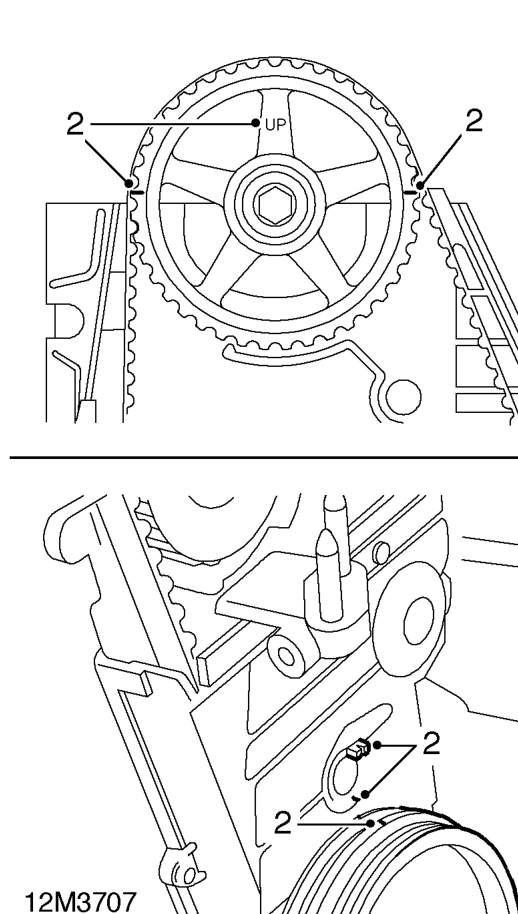 Camshaft timing belt - 97.5 my on – Remove timing belt upper cover. See this section.