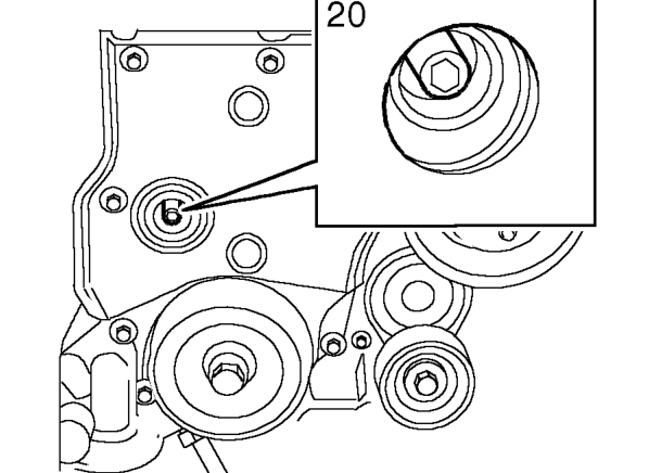 Using a socket and extension bar on the crankshaft pulley bolt, rotate crankshaft two comp