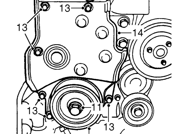 Check that timing marks on camshaft gear and back cover are aligned.