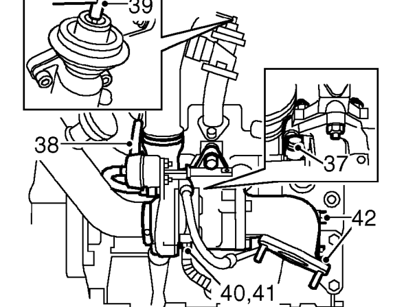 All models – Release exhaust front pipe from manifold, remove and discard gasket.