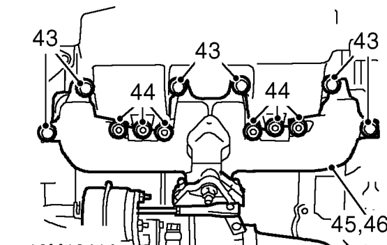 All models – Remove 2 bolts securing exhaust manifold to mounting bracket.