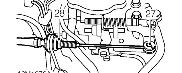 Models without intercooler – Remove bolt securing steady bar to bracket on engine and lower steady bar.
