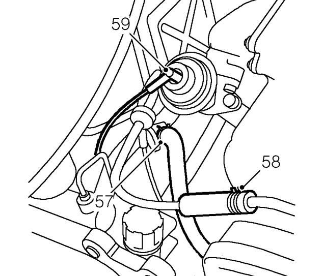 Loosen clip and disconnect top hose from radiator.
