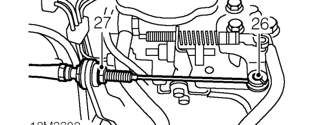 Models without intercooler – Remove bolt securing steady bar to bracket on engine and lower steady bar.