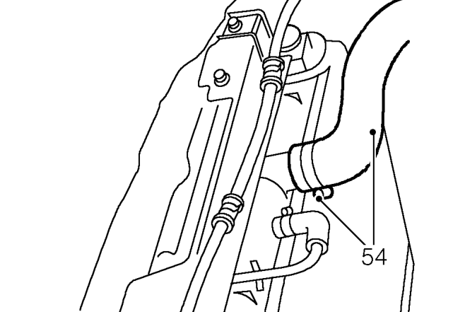 Loosen clip and disconnect heater hose from coolant rail.