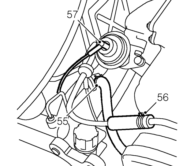 Loosen clip and disconnect top hose from radiator.
