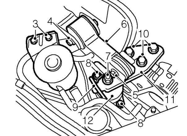 Engine mounting - rh – Fit wooden block to jack and position jack to support engine.