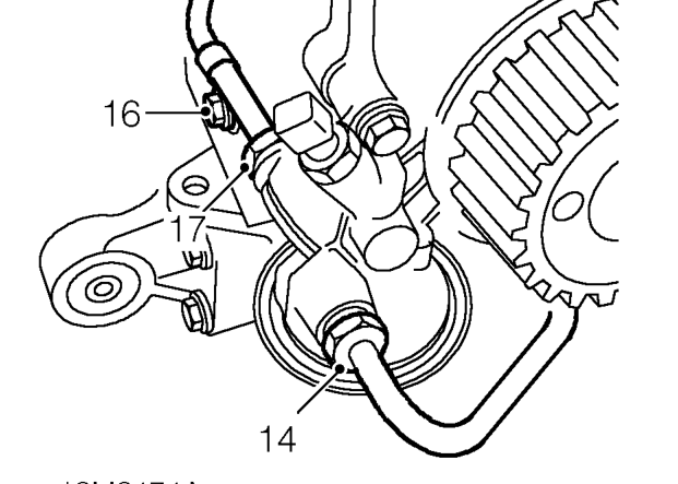 All models – Remove 2 bolts securing oil cooler pipe clip to sump.