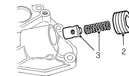 Oil pressure relief valve – Remove auxiliary drive belt tensioner. See ELECTRICAL, Repairs.