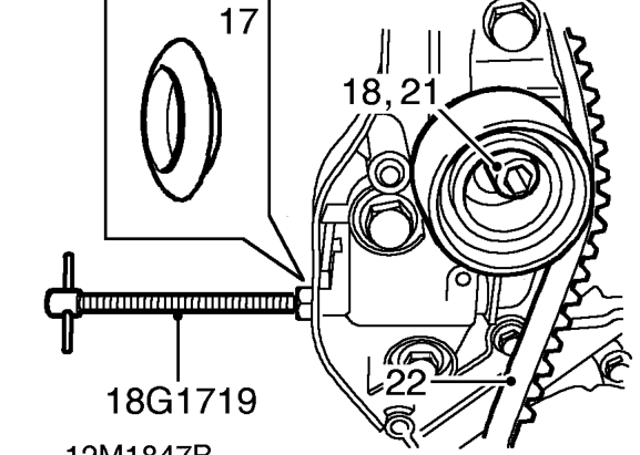 If timing belt is to be refitted, mark direction of rotation.