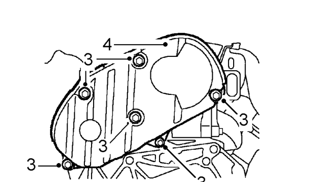 Gearbox adaptor plate – Remove camshaft timing belt upper cover. See this section.