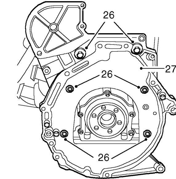 Remove 3 nuts securing FIP to adaptor plate.