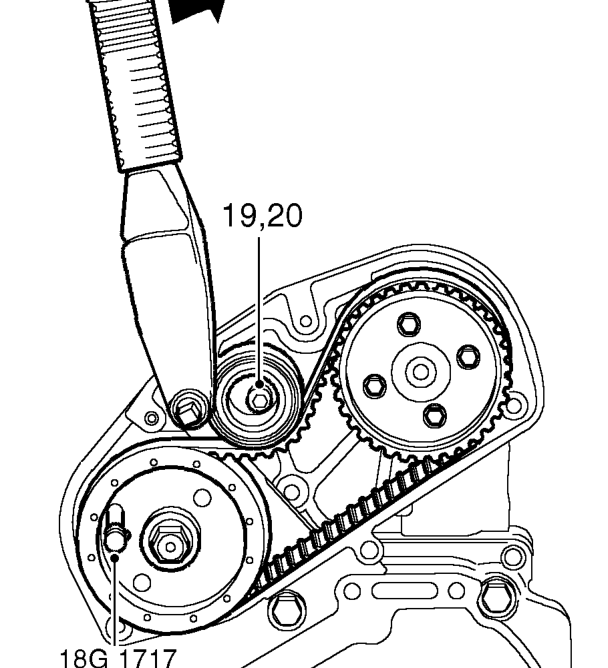 Check that camshaft drive gear timing mark is aligned with mark on rear cover.