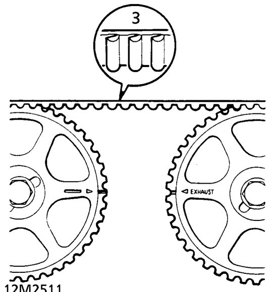 Camshaft timing belt – Remove camshaft timing belt upper cover. See Repairs.