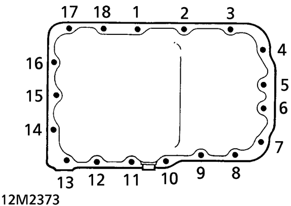 Working in the sequence shown, fit and tighten seal housing bolts to 10 Nm.