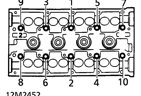 Inspection – Apply a light film of engine oil to bolt threads and underside of bolt heads, fit bolts fi